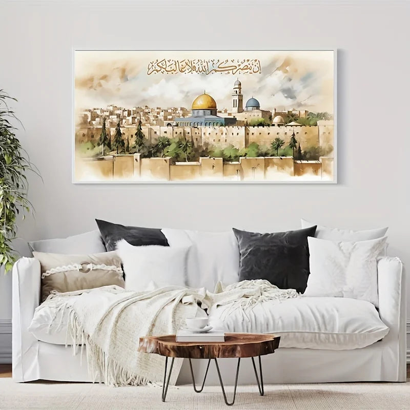 Mosque Dome Rock Temple Canvas Wall Art