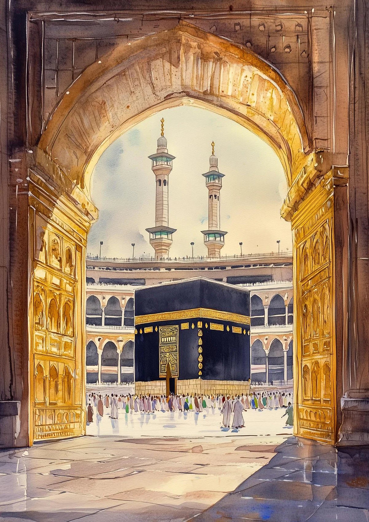 Al-Aqsa Mosque Kaaba Islamic Canvas Poster