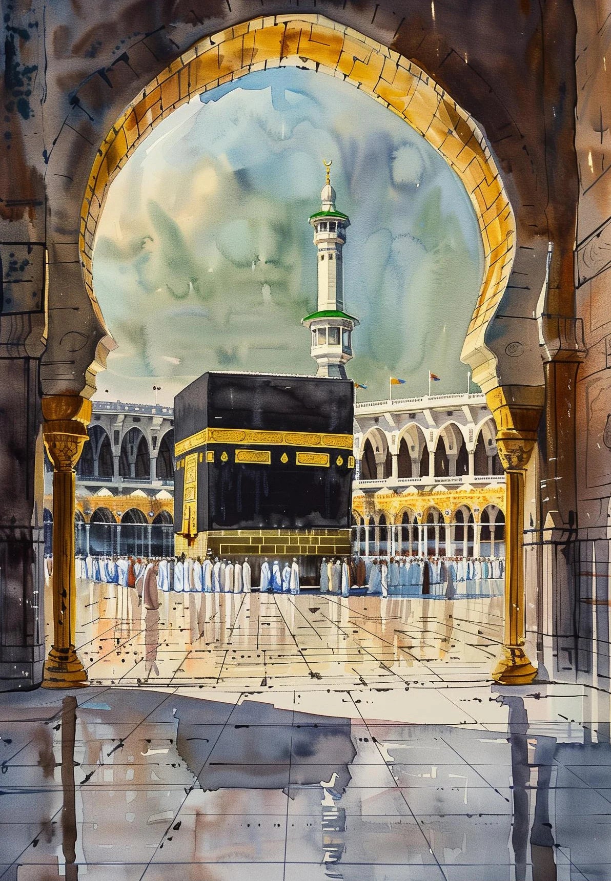 Al-Aqsa Mosque Kaaba Islamic Canvas Poster