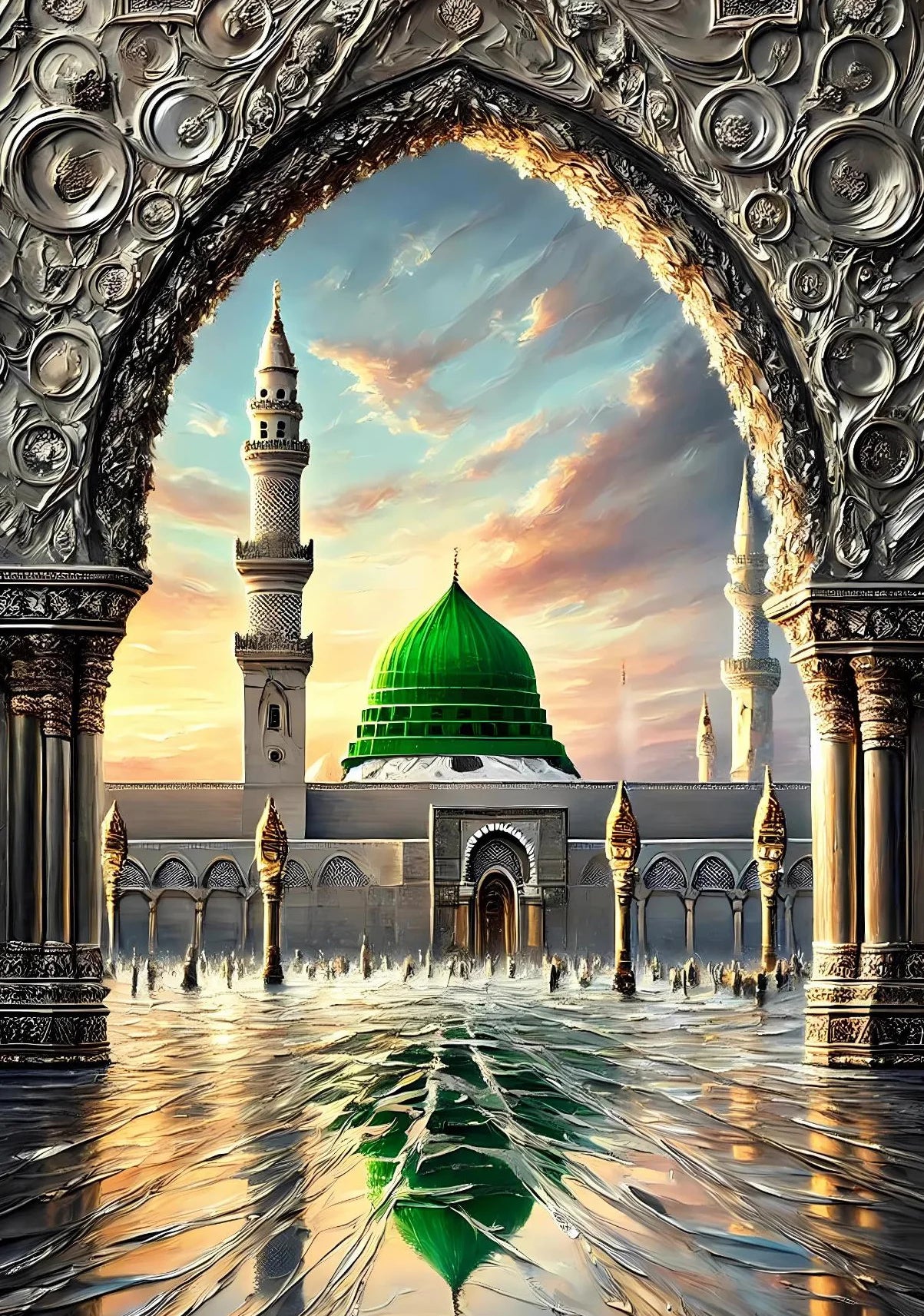 Al-Aqsa Mosque Kaaba Islamic Canvas Poster